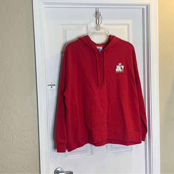 Juicy by Juicy Couture Red Hooded Sweatshirt Size 3X - Picture 4 of 11